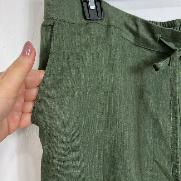 IXIMO Tapered Pants Linen Drawstring Back Elastic Waist Pants Size XL - Picture 3 of 11